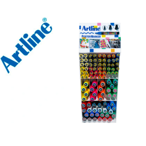 Expositor artline poster marker 96 unidades colores surtidos 51 uds 2 mm / 33 uds 6 mm / 12 uds 12 mm