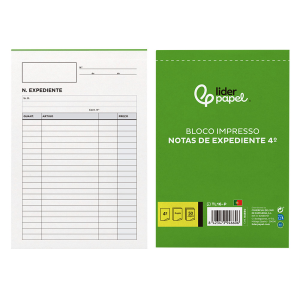 Talonario liderpapel notas de expediente cuarto duplo texto en portugues