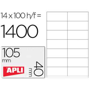 Etiqueta adhesiva apli 1275 tamaño 105x40 mm -fotocopiadora -laser -ink-jet-caja con 1400 etiquetas