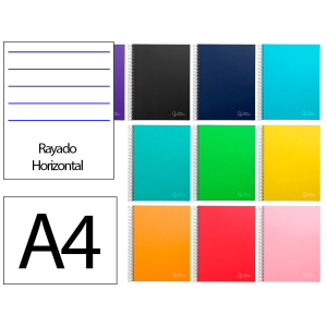 Cuaderno espiral liderpapel a4 micro jolly multidisciplina tapa forrada 140h 75gr 28h 5mm 112h hrtal.
