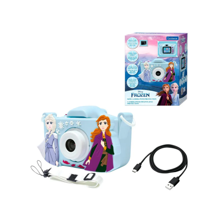 Camara de fotos infantil lexibook frozen con funda protectora y tarjeta sd 8gb
