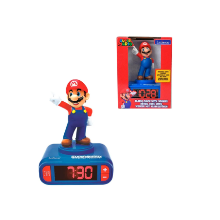 Reloj despertador lexibook super mario con pantalla digital y efectos sonoros