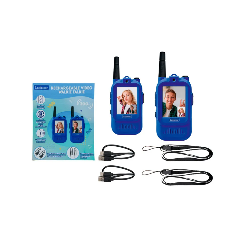 Walkie talkies lexibook con pantalla funcion llamada de video 500 m recargable