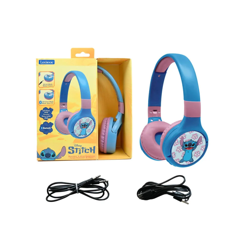 Auriculares plegables lexibook k-pop academy 2 en 1 bluetooth y cable usb-c control de volumen