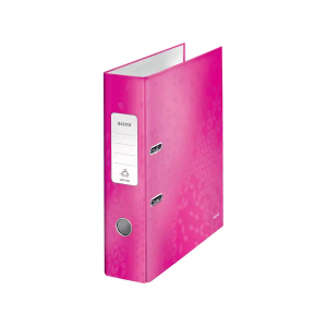 Archivador de palanca leitz wow carton forrado 180 din a4 80 mm fucsia