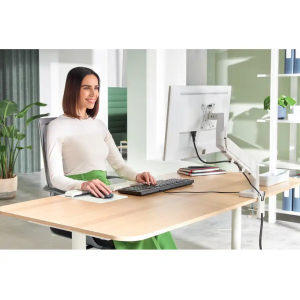 Brazo para monitor leitz ergo spacesaving color gris