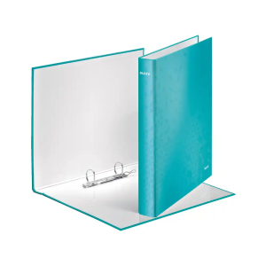 Carpeta de 2 anillas mixtas 25 mm leitz wow carton plastificado din a4+ color turquesa