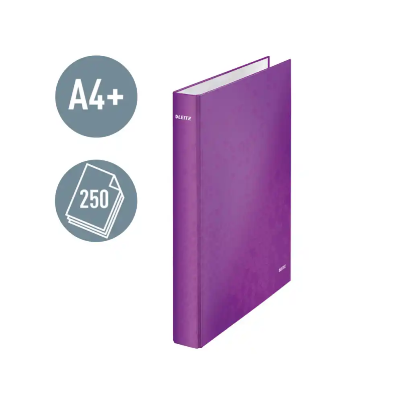 Carpeta de 2 anillas mixtas 25 mm leitz wow carton plastificado din a4+ color violeta