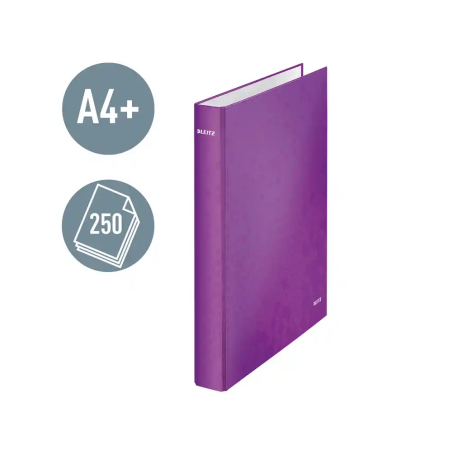 Carpeta de 2 anillas mixtas 25 mm leitz wow carton plastificado din a4+ color violeta