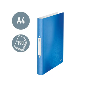 Carpeta de 2 anillas redondas 25 mm leitz wow polipropileno din a4 color azul