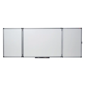Pizarra blanca nobo triptica magnetica acero vitrificado 1200x900 mm