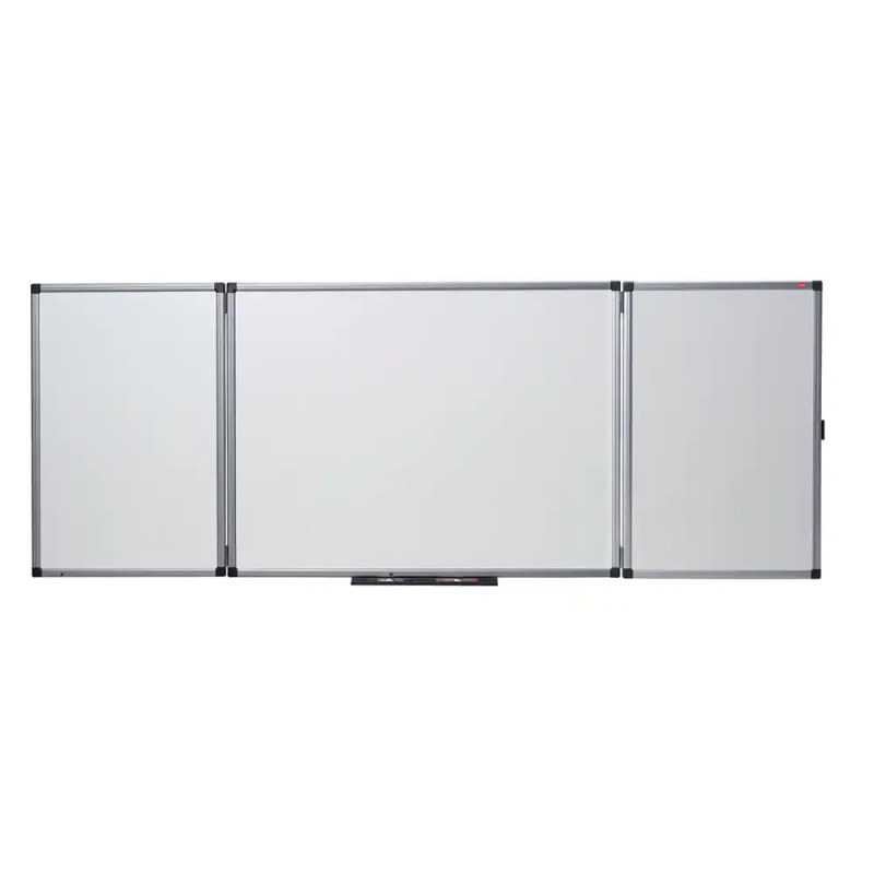Pizarra blanca nobo triptica magnetica acero vitrificado 1200x900 mm