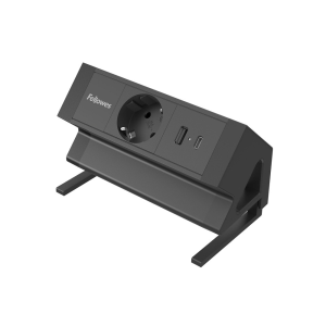 Regleta fellowes sobremesa 1 toma + usb a + usb c color negro