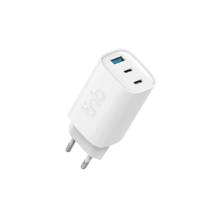 Cargador de pared tnb gan 390 w usb-c + usb a color blanco