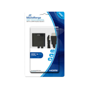 Cable hdmi a vga jack 3.5 mm mediarange negro