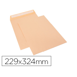 Sobre sam bolsa celulosa chamoix 90 gr tira de silicona 229x324 mm tira silicona caja 250 unidades