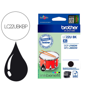 Ink-jet brother lc22ubk xl dcp-j785dw / dcp-j785dwxl / mfc-j985dw / mfc-j985dw negro 2.400 pag