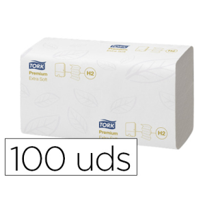 Toalla secamanos tork xpress extrasuave engarzada 2 capas 34x21,2 cm paquete de 100 unidades