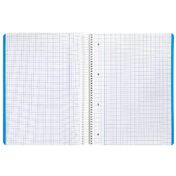 Cuaderno espiral liderpapel a4 micro smart tapa blanda 80h 75gr cuadro 5mm doble margen 4 taladros colores