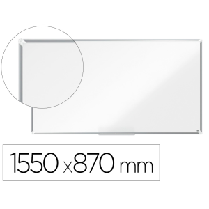 Pizarra blanca nobo premium plus acero vitrificado formato panoramico 70/' magnetica 1550x870 mm