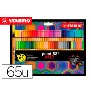 Rotulador stabilo point 88 punta de fibra arty line estuche carton de 65 unidades colores surtidos