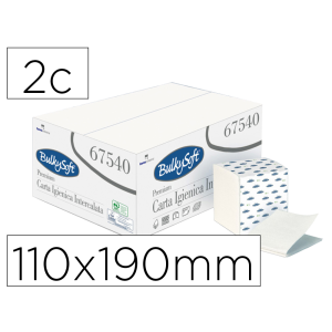 Papel higienico ofyhostel bulkysoft gofrado 2 capas engarzado 110x190 mm