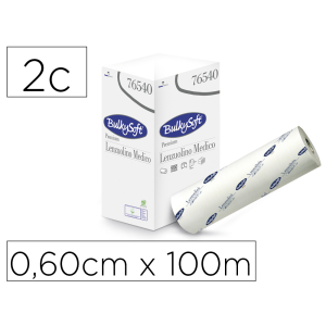 Rollo papel para camilla bulkysoft liso 2 capas rollo 0,60 cm x 100 mt