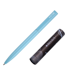Boligrafo belius rocket b aluminio color minimalista azul tinta azul caja cilindrica