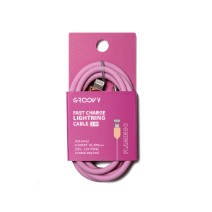 Cable groovy usb 2.0 tipo c a tipo c longitud 1 mt silicona color rosa flamenco