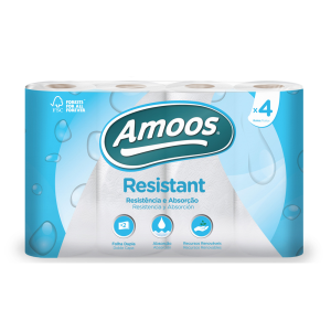Papel de cocina amoos 2 capas 100 mm diametro x 224 mm alto 42g/m2 36 servicios paquete de 4 rollos