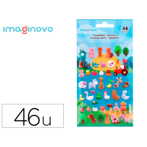 Pegatinas imaginovo cute animales granja con relieve 190x105 mm en blister