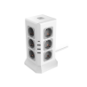 Regleta q-connect enchufe multiple 16 en 1 cable 2 mt 12 tomas de corriente+3 usb+1 usb tipo c 120x120x210mm