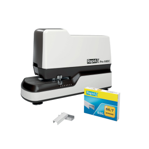 Grapadora rapid pro 90ec electrica blanco capacidad 50 hojas usa grapas n 66 y n 44