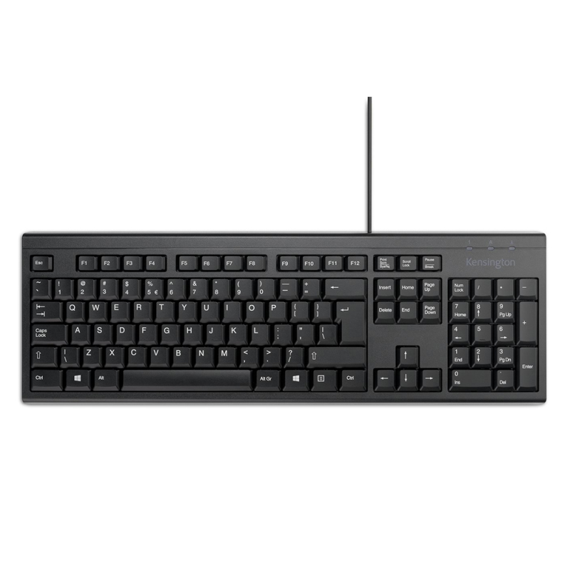 Teclado kensington kb100 eq con cable 2400 dpi usb-a color negro