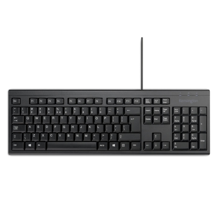 Teclado kensington kb100 eq con cable 2400 dpi usb-a color negro