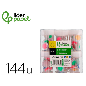 Ojo liderpapel 18 mm blanco con pupila de colores surtidos pack de 108 unidades