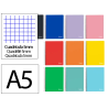 Cuaderno espiral liderpapel a5 micro witty tapa dura 120h 90gr cuadro 5mm 5 bandas 6 taladros colores surtidos