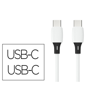 Cable usb-c a usb-c q-connect pvc longitud 2m blanco