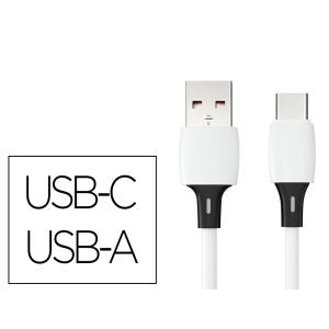 Cable usb-c a usb-a q-connect pvc longitud 1m blanco