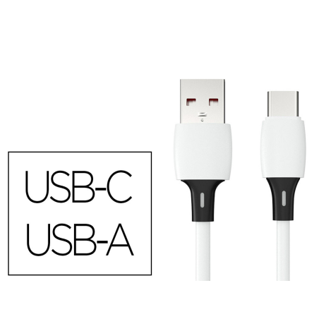 Cable usb-c a usb-a q-connect pvc longitud 1m blanco