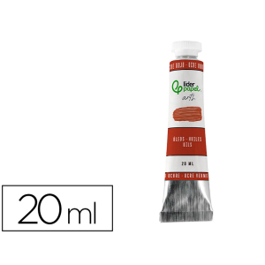 Pintura al oleo liderpapel tubo de aluminio de 20 ml color ocre rojo