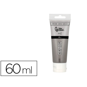 Pintura acrilica liderpapel tubo de plastico de 60 ml color gris