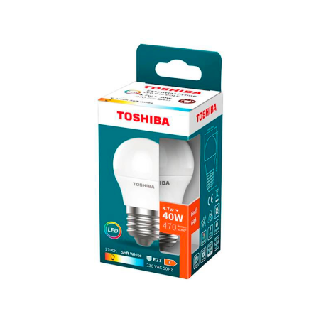 Bombilla led toshiba essential g45 e27 4.7w luz calida 2700k