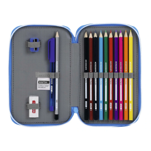 Plumier escolar safta r.c.d. español doble cremallera 28 piezas 125x40x195 mm