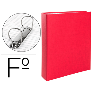 Carpeta de 2 anillas 40mm mixtas liderpapel folio carton forrado paper coat plastico color rojo