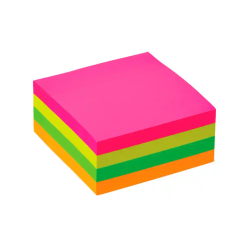 Bloc de notas adhesivas quita y pon q-connect 76x76 mm fsc fluorescente con 400 hojas