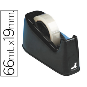 Portarrollo sobremesa q-connect plastico para cintas de 33 y 66 mt color negro