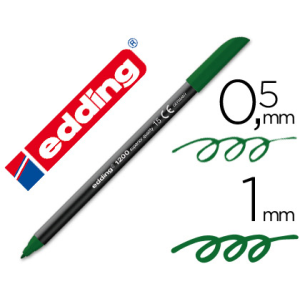 Rotulador edding punta fibra 1200 verde oliva n.15 punta redonda 0.5 mm