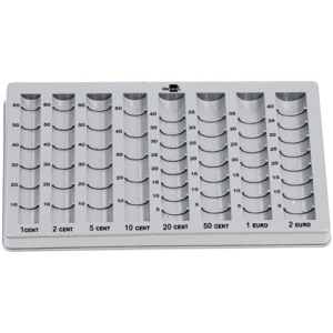 Bandeja portamonedas liderpapel plastico color gris 275x155x24/35 mm