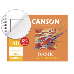 Papel dibujo basik 240x320 din a4 + 130 gr con recuadro minipack de 10 hojas